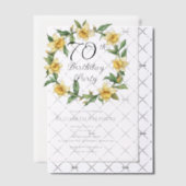 黄エレガント水仙フローラ70誕生日 ベラム紙招待状 (オフセット (招待状))