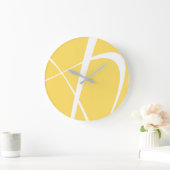 黄エレガント白キッモダンチン ラージ壁時計 (ホーム)