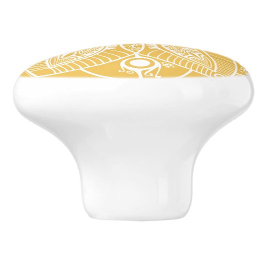 黄エレガント白フローラレースデザイン セラミックノブ (側面)