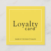黄エレガント白美しいサロンロイヤリティカード ロイヤリティカード (正面)