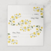 黄エレガント緑の野草フローラ プレイスカード (外部開封)