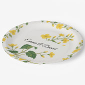 黄エレガント緑の野草フローラ ペーパープレート (アングル)