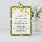 黄エレガント緑の野草フローラ 招待状 (スタンド正面)