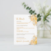 黄エレガント色とアイボリーバラ結婚ズ エンクロージャーカード (スタンド正面)