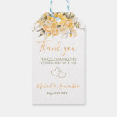 黄エレガント色とアイボリーバラ結婚ズ ギフトタグ (裏面)