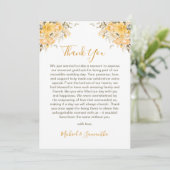 黄エレガント色とアイボリーバラ結婚ズ サンキューカード (スタンド正面)