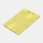 黄エレガント色の影と渦のカスタム ポストイット (アングル)