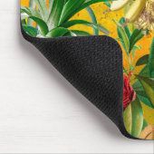 黄エレガント色の熱帯葉実物模様 マウスパッド (コーナー)