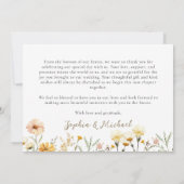 黄エレガント色の野の花サンキューカード サンキューカード (裏面)