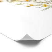 黄エレガント色の野花結婚の歓迎 ポスター (角)