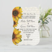 黄エレガント色ひまわりの国のフローラ結婚 招待状 (スタンド正面)