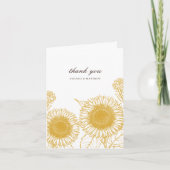 黄エレガント色ひまわり夏結婚秋 サンキューカード (正面)