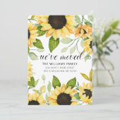 黄エレガント色ひまわり水カラーフローラ移動 案内状 (スタンド正面)