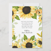 黄エレガント色ひまわり水カラーフローラ移動 案内状 (裏面)