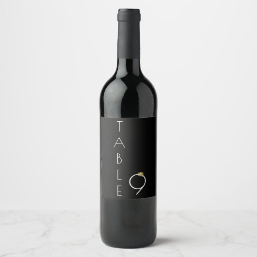 黄エレガント色ひまわり表(9番結婚号) ワインラベル (正面)