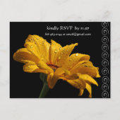 黄エレガント色デイジー結婚式招待状 インビテーションポストカード (裏面)