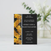 黄エレガント色デイジー結婚式招待状 インビテーションポストカード (スタンド正面)
