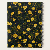 黄エレガント色バターカップ花柄 プランナー手帳 (裏面)