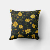 黄エレガント色バターカップ花 クッション (裏面)