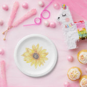 黄エレガント色フローラひまわり赤ちゃんシャワー ペーパープレート (パーティー)