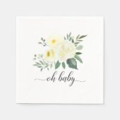 黄エレガント色フローラオ赤ちゃんシャワーナプキン スタンダードカクテルナプキン (正面)