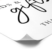 黄エレガント色フローラカード&ギフト結婚サイン ポスター (角)