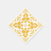 黄エレガント色フローラシック復活祭サンデーブランチ スタンダードカクテルナプキン (角)