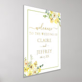 黄エレガント色フローラセージ結婚グリーン金ゴールド 箔ポスター (レイダウン)