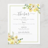 黄エレガント色フローラセージ緑結婚のバーメニュー (正面)