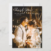 黄エレガント色フローラ結婚の写真 サンキューカード (正面)