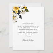 黄エレガント色フローラ結婚の写真 サンキューカード (裏面)