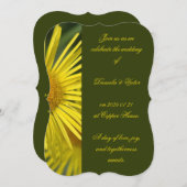 黄エレガント色フローラ結婚式招待状 (正面/裏面)