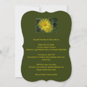 黄エレガント色フローラ結婚式招待状 (裏面)