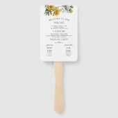 黄エレガント色フローラ結婚式 プログラム（写真あり） ハンドファン (裏面)