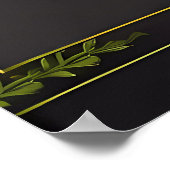 黄エレガント色フローラ結婚表案 ポスター (角)