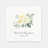 黄エレガント色フローラ赤ちゃんシャワーナプキン スタンダードカクテルナプキン (正面)