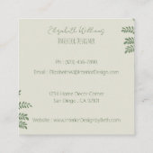 黄エレガント色プロフェッショナルステージャ連絡カード スクエア名刺 (裏面)