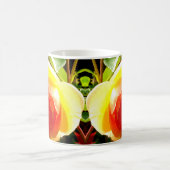 黄エレガント色ローズオレンジフローラ コーヒーマグカップ (中央)