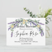 黄エレガント色ローズラベンダーブライダルシャワー 招待状 (スタンド正面)