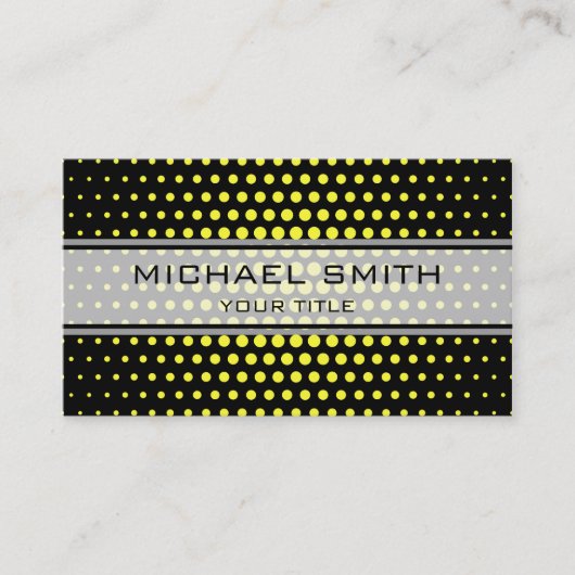 黄エレガント色水玉模様模様 名刺 (正面)