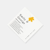 黄エレガント色紅葉素朴フローラ結婚の スタンダードカクテルナプキン (角)