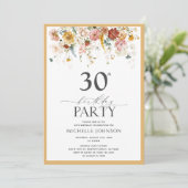 黄エレガント色野草水彩30歳の誕生日 招待状 (スタンド正面)