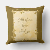 黄エレガント色金ゴールドスパークルフレームバレンタイン クッション (裏面)