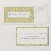 黄エレガント色金ゴールドトーングリッター&スパークル3 名刺 (正面/裏面)