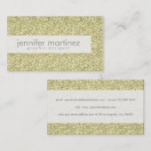 黄エレガント色金ゴールドトーングリッター&スパーク2 名刺 (正面/裏面)