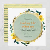 黄エレガント色金ゴールドフローラ花嫁の提案 招待状 (正面/裏面)