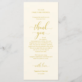 黄エレガント色金ゴールド、配置設定サンキューカード プログラム