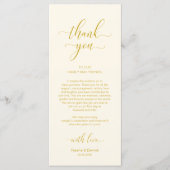 黄エレガント色金ゴールド、配置設定サンキューカード プログラム (正面)