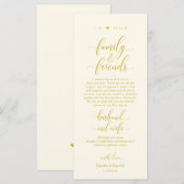 黄エレガント色金ゴールド、配置設定サンキューカード プログラム (正面/裏面)