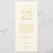 黄エレガント色金ゴールド、配置設定サンキューカード プログラム (正面)